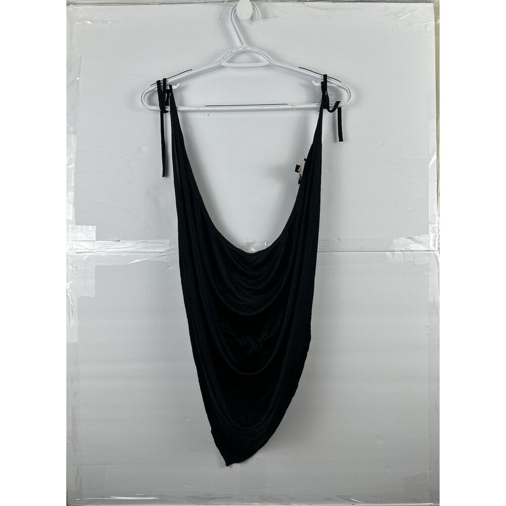 Bebe Y2K Halter Top Chainmail Link Strap Black Stretch Sexy Clubwear M